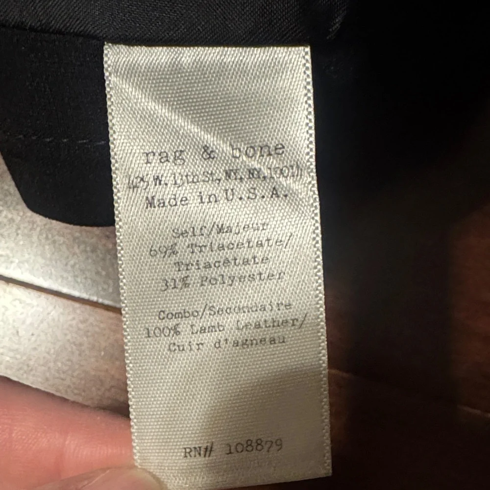 Rag & Bone Black Leather Trim Trouser Shorts - Picture 9 of 9